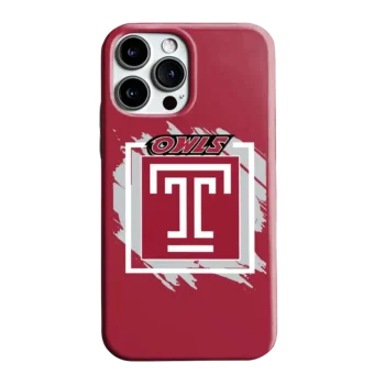 Temple Owls Brush Square Red Phone Case