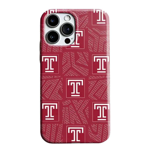 temple owls chevron squares red phone case best selling