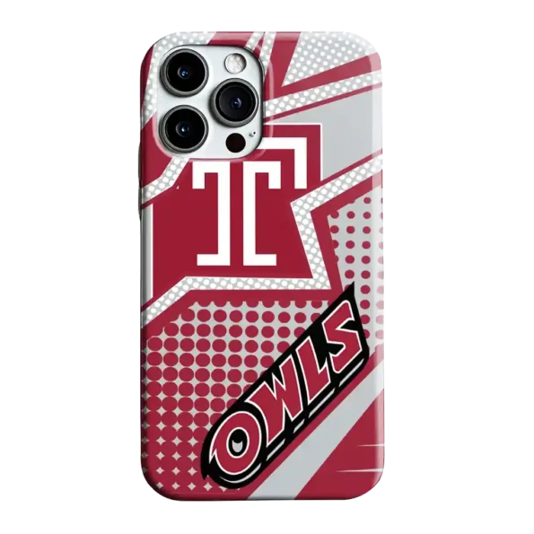 temple owls star outline red phone case best selling
