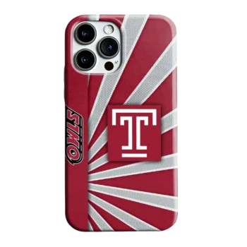 Temple Owls Sunburst Rays Red Phone Case