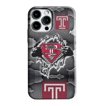 Temple Owls Superman Emblem Burst Gray Phone Case