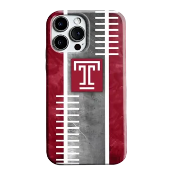 Temple Owls Yard Markers Red Gray Phone Case