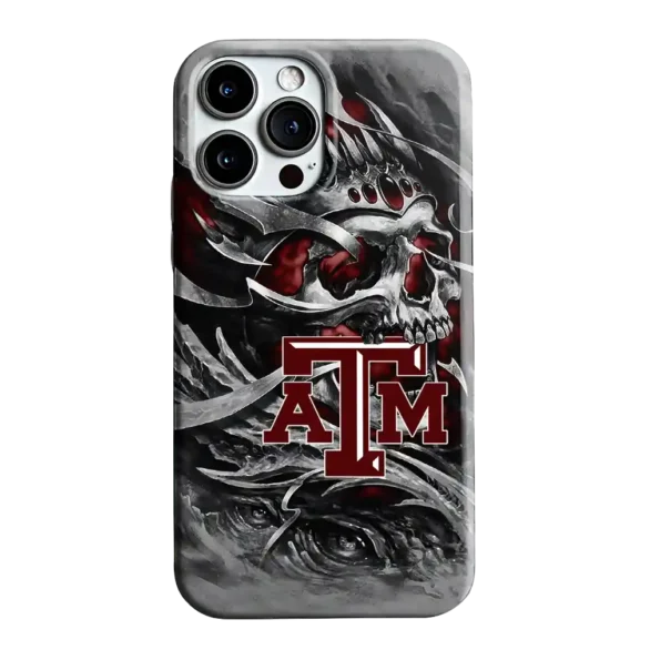 texas am aggies skull blades maroon gray phone case best selling