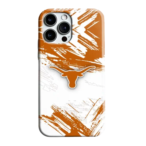 texas longhorns brushstroke clash orange white phone case best selling