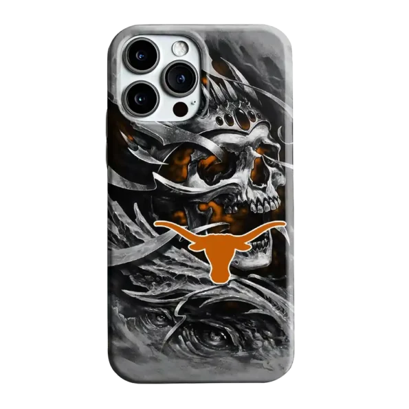 texas longhorns skull blades orange gray phone case best selling