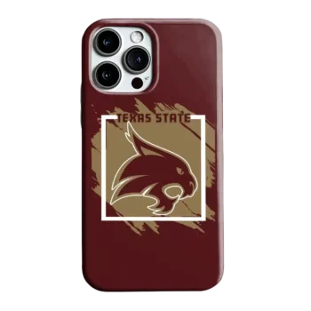 Texas State Bobcats Brush Square Maroon Phone Case