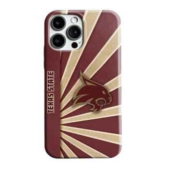 Texas State Bobcats Sunburst Rays Maroon Phone Case