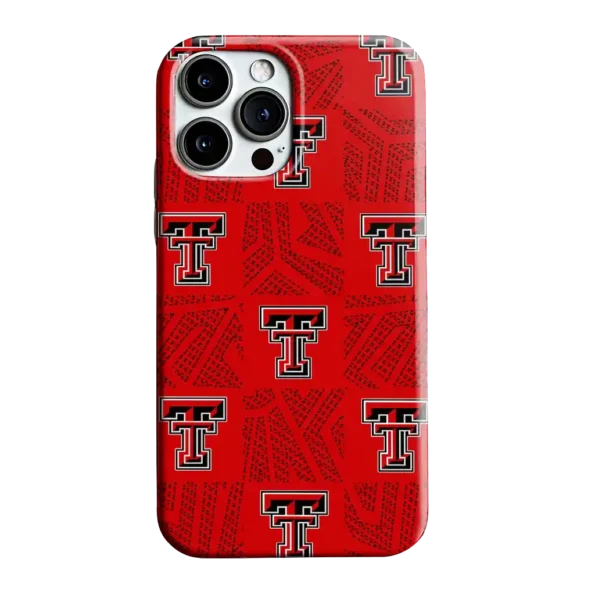 texas tech red raiders chevron squares red phone case best selling
