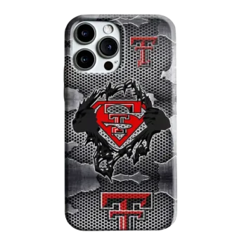 Texas Tech Red Raiders Superman Emblem Burst Gray Phone Case