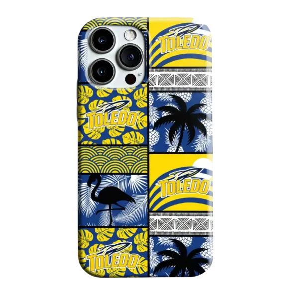 toledo rockets flamingo palm trees blue phone case best selling