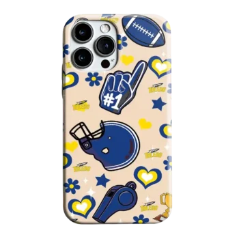 Toledo Rockets Helmet Hearts Blue Cream Phone Case