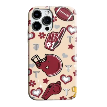 Troy Trojans Helmet Hearts Red Cream Phone Case