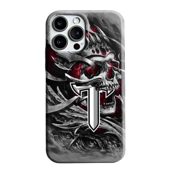 troy trojans skull blades red gray phone case best selling