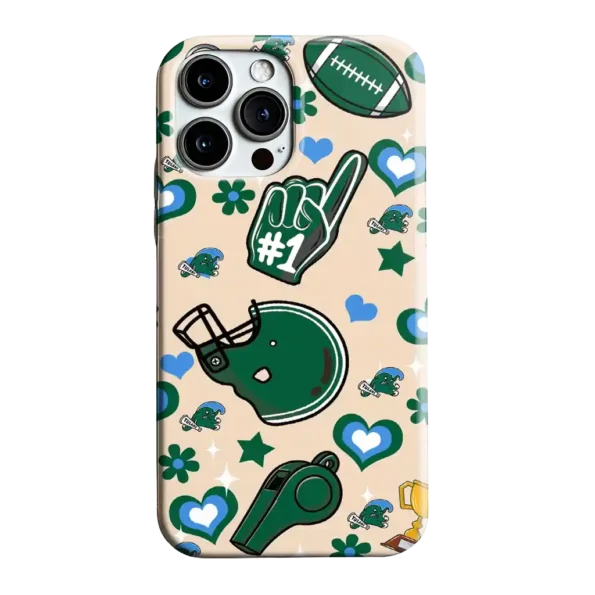 tulane green wave helmet hearts green cream phone case best selling