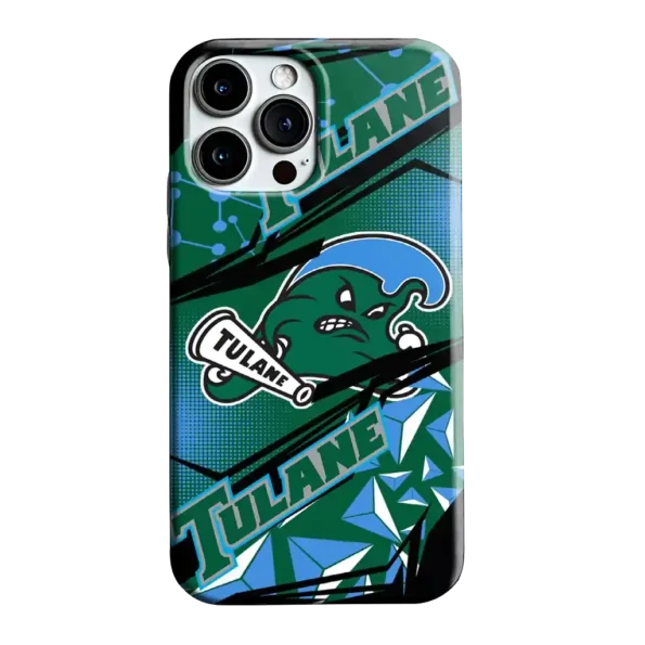 tulane green wave jagged flash green black phone case best selling