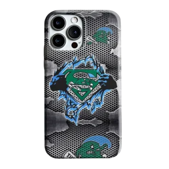Tulane Green Wave Superman Emblem Burst Gray Phone Case