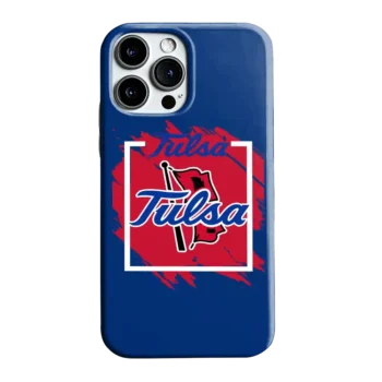 Tulsa Golden Hurricane Brush Square Blue Phone Case