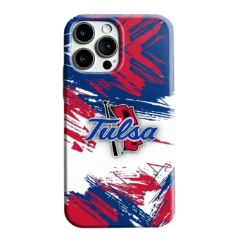 Tulsa Golden Hurricane Brushstroke Clash Blue White Phone Case