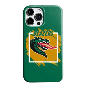 UAB Blazers Brush Square Green Phone Case