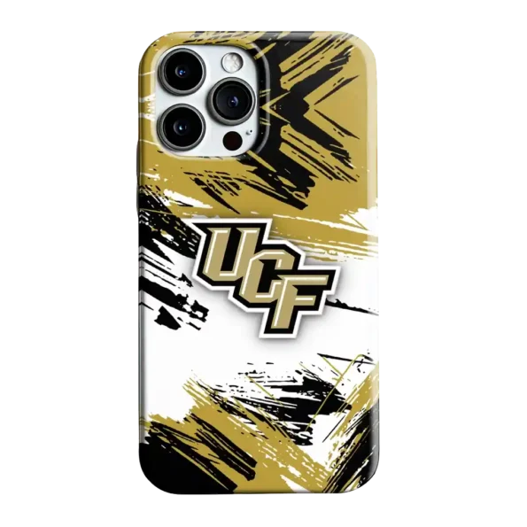 ucf knights brushstroke clash gold white phone case best selling