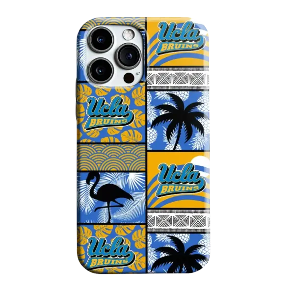 ucla bruins flamingo palm trees blue phone case best selling