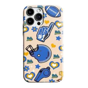 UCLA Bruins Helmet Hearts Blue Cream Phone Case