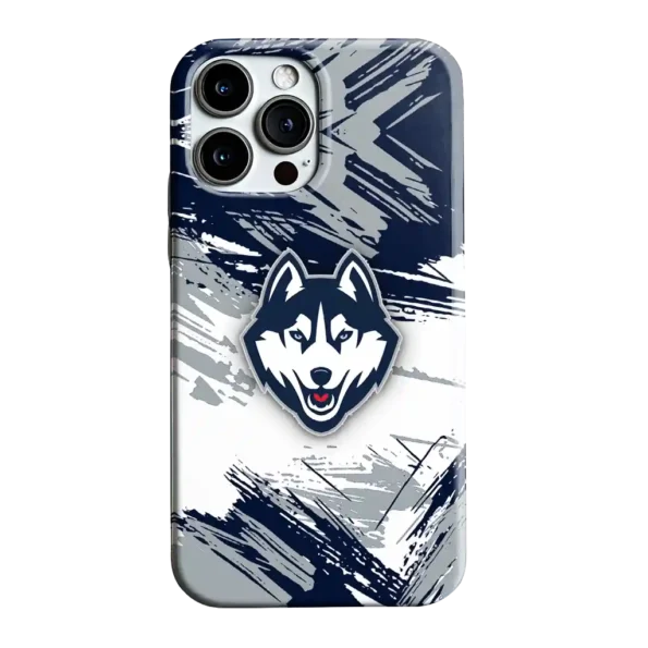 uconn huskies brushstroke clash blue white phone case best selling