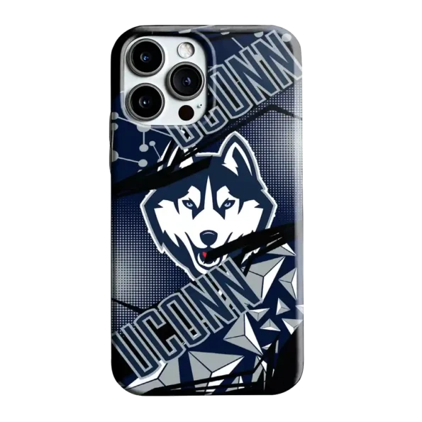 uconn huskies jagged flash blue black phone case best selling