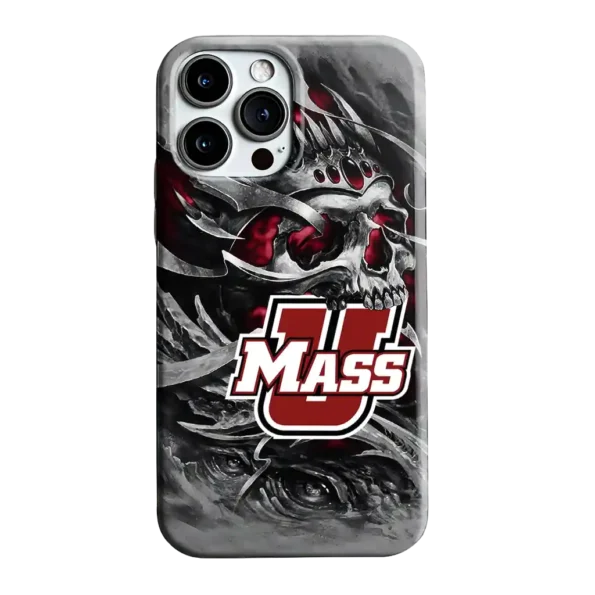 umass minutemen skull blades red gray phone case best selling
