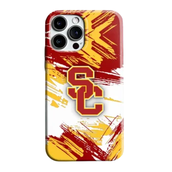 USC Trojans Brushstroke Clash Red White Phone Case