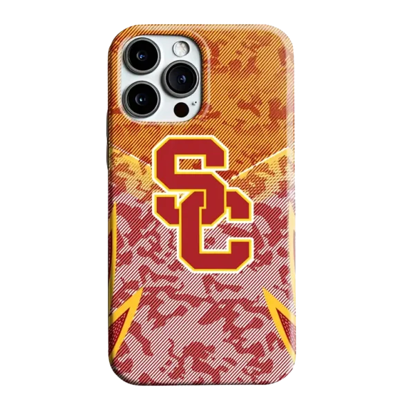 usc trojans striped overlay red phone case best selling