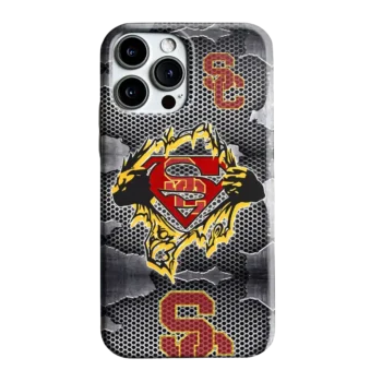 USC Trojans Superman Emblem Burst Gray Phone Case