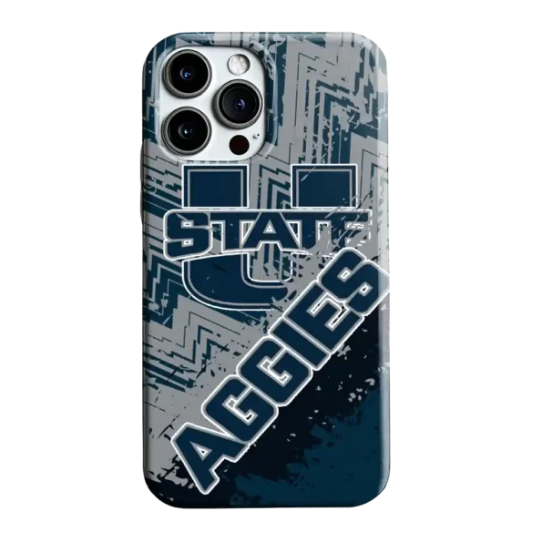 utah state aggies abstract zigzag navy phone case best selling