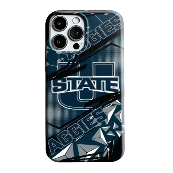 utah state aggies jagged flash navy black phone case best selling