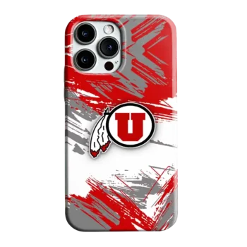 Utah Utes Brushstroke Clash Red White Phone Case