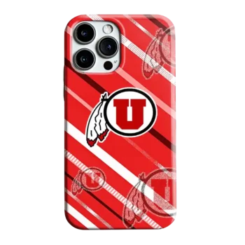 Utah Utes Linear Stripes Red Phone Case