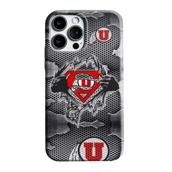 Utah Utes Superman Emblem Burst Gray Phone Case