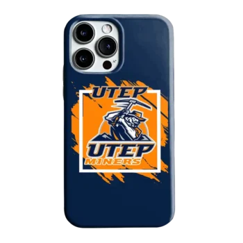 UTEP Miners Brush Square Blue Phone Case
