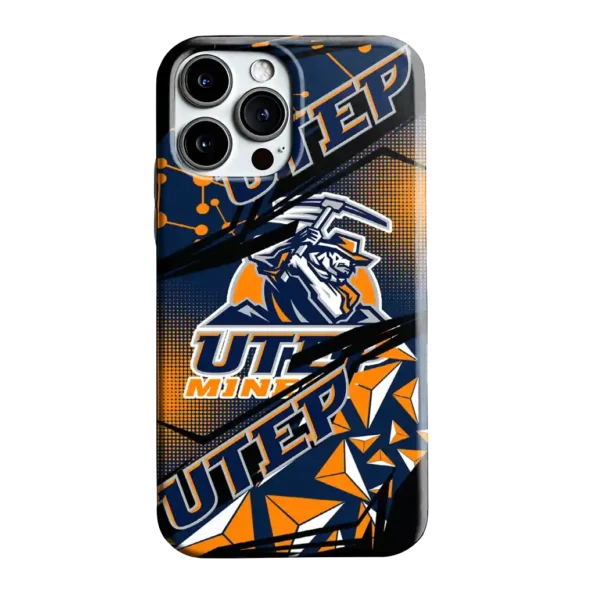utep miners jagged flash blue black phone case best selling