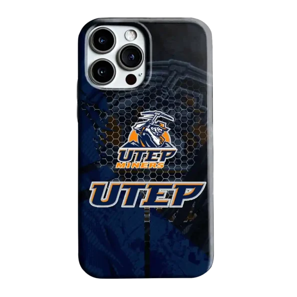 utep miners web overlay blue phone case best selling