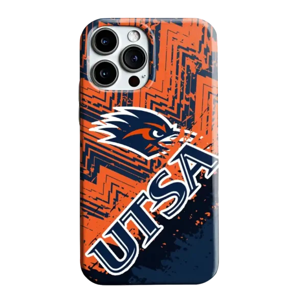 utsa roadrunners abstract zigzag orange phone case best selling