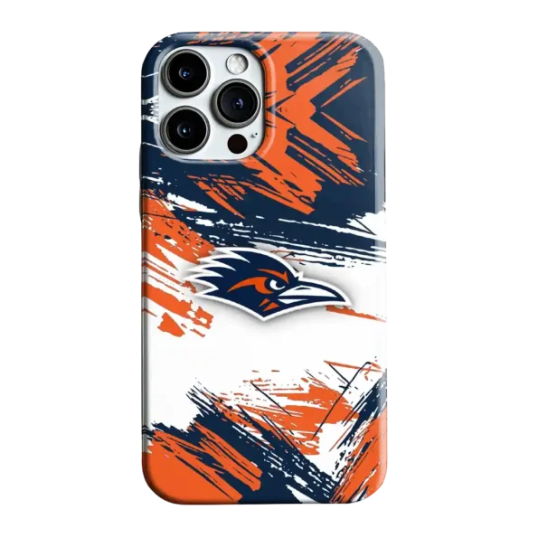 utsa roadrunners brushstroke clash orange white phone case best selling