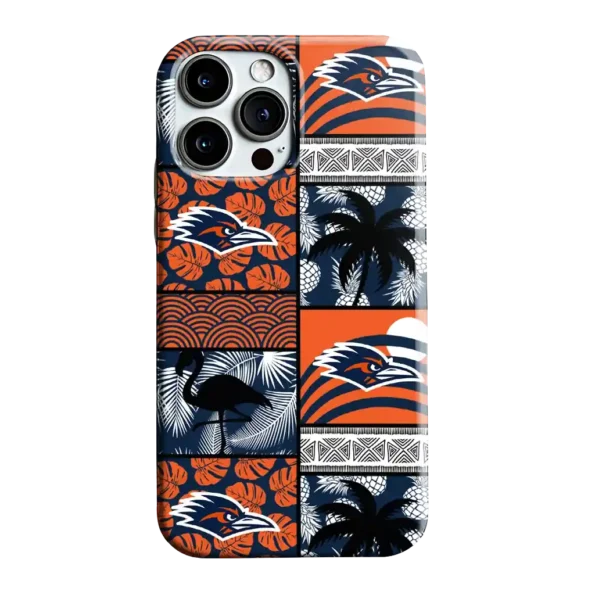 utsa roadrunners flamingo palm trees orange phone case best selling