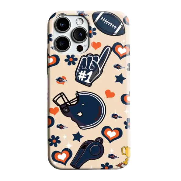 utsa roadrunners helmet hearts orange cream phone case best selling