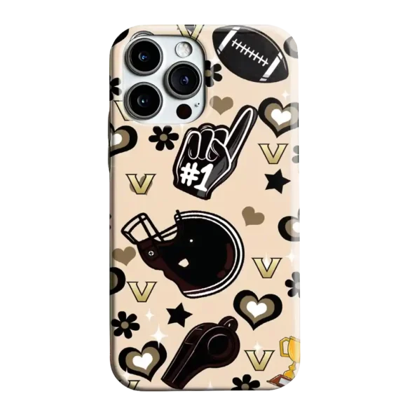 vanderbilt commodores helmet hearts black cream phone case best selling