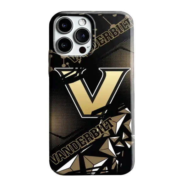 vanderbilt commodores jagged flash black phone case best selling