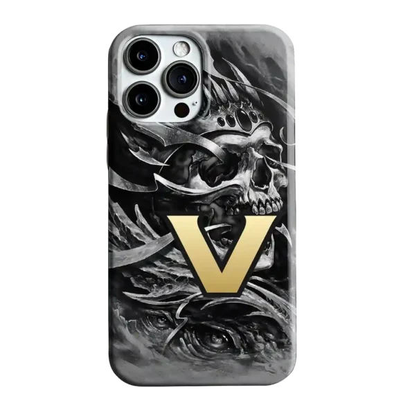 vanderbilt commodores skull blades black gray phone case best selling