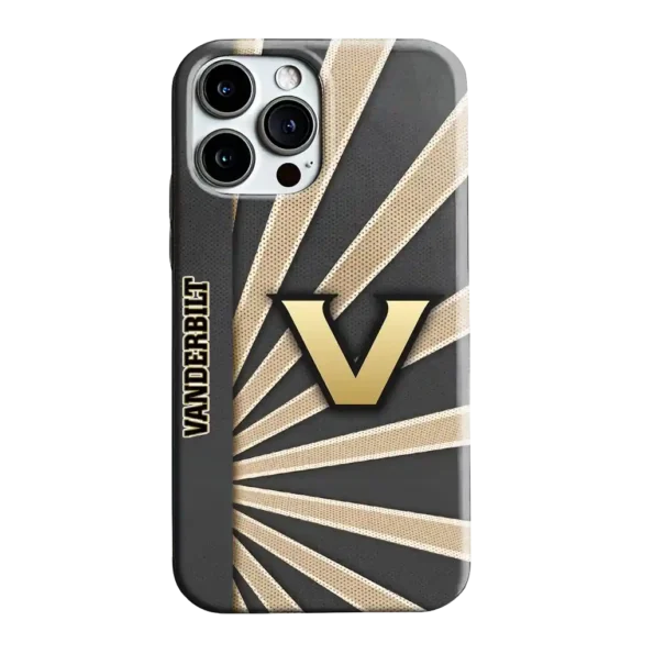 vanderbilt commodores sunburst rays black phone case best selling