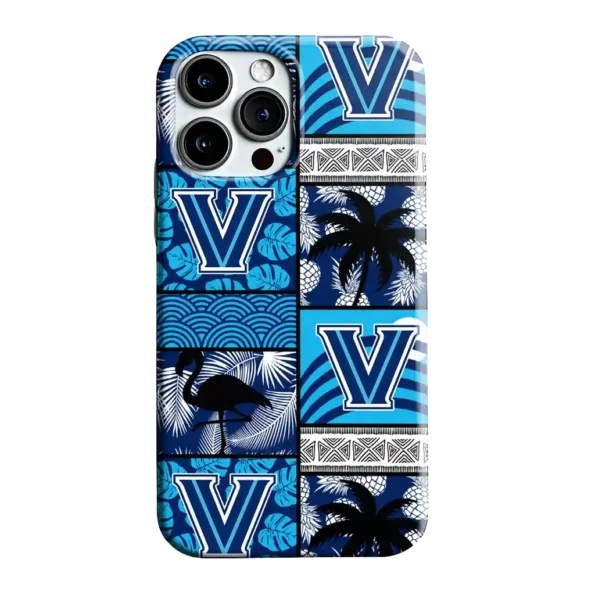 villanova wildcats flamingo palm trees navy phone case best selling