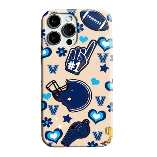 villanova wildcats helmet hearts navy cream phone case best selling